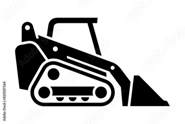 Fototapeta Compact track loader vector icon