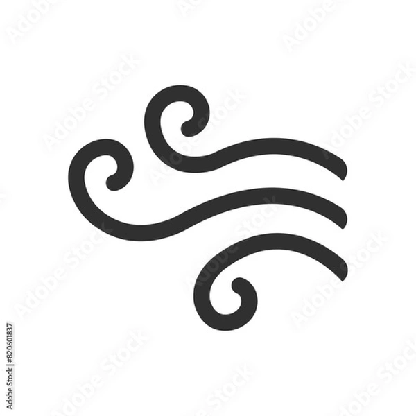 Obraz Wind black icon vector illustration