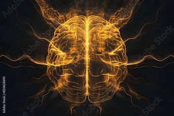 Obraz Human brain created by digital technology. 