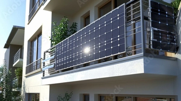 Obraz Modern Sustainable Residential Architecture with Solar Panels