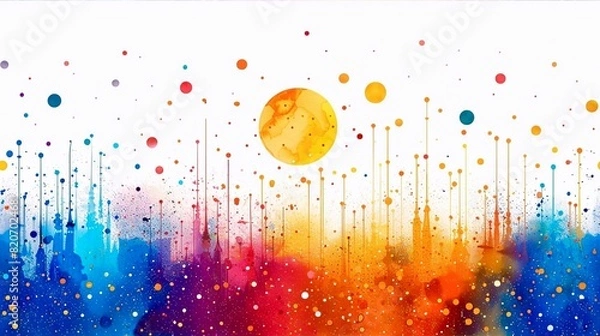 Obraz seamless pattern border, beaming color