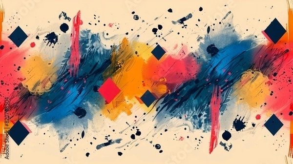 Obraz seamless pattern border, bold colors