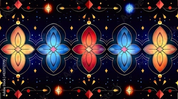 Obraz seamless pattern border, beaming color