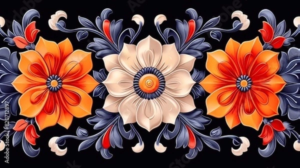 Obraz seamless pattern border, bold colors 