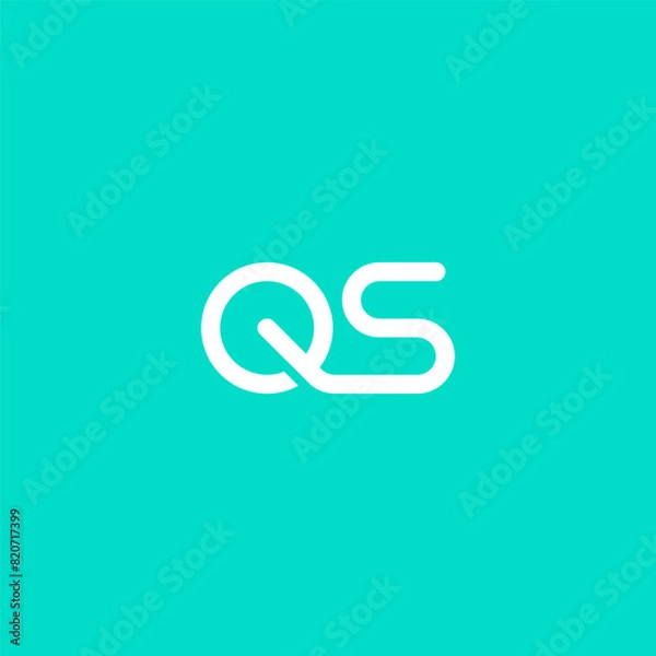Fototapeta  QS monogram logo linear style.