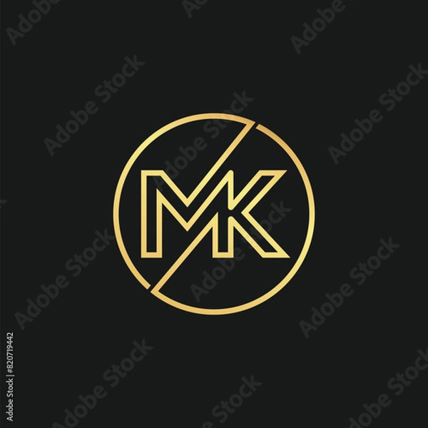 Fototapeta KM luxury Letter logo design Template