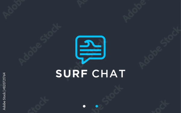 Fototapeta chat with waves logo design vector silhouette illustration