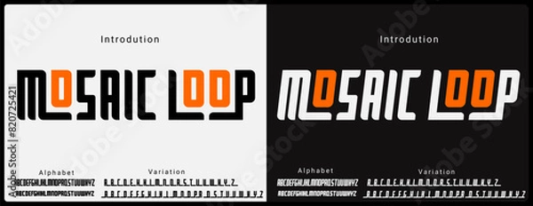 Fototapeta Alphabet vector font with variation ligature. typography of bold font with ligature.