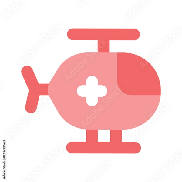 Fototapeta Medical air service, emergency helicopter vector design in trendy style