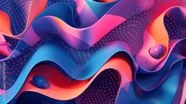 Fototapeta Vibrant Abstract Background Representing Health and Energy with Colorful Waves