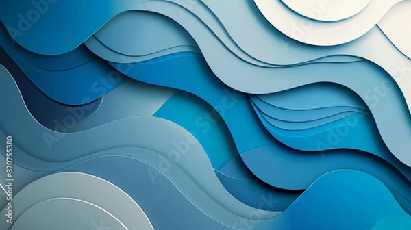 Fototapeta Abstract Blue Gradient Waves Background Symbolizing Fluidity and Motion
