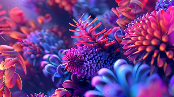 Fototapeta Abstract Macro Image of Vibrant and Colorful Flora for Recovery Concept Design