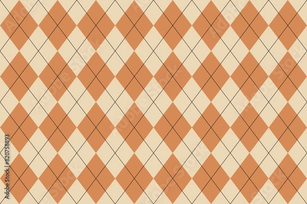 Obraz Beige Argyle pattern. Seamless geometric background for fabric, textile, clothing, wrapping paper. Backdrop for party invite card