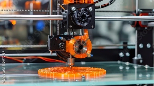 Fototapeta A 3D printer producing a bespoke item from innovative materials