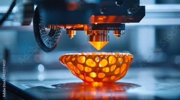 Fototapeta A 3D printer producing a bespoke item from innovative materials