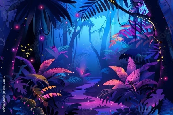 Fototapeta Luminous Jungle Pathway Scene