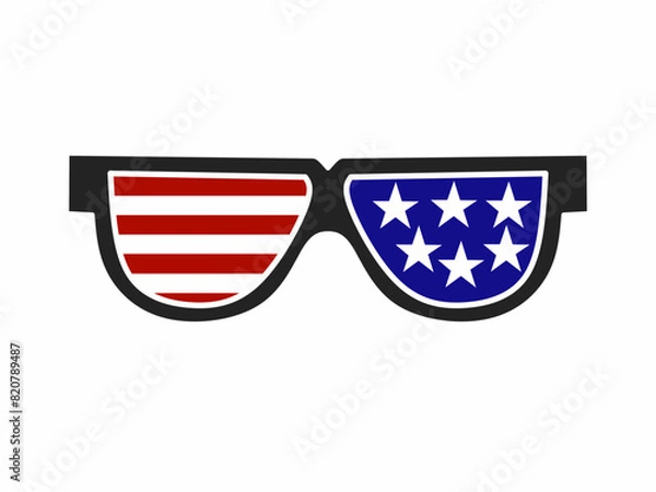 Fototapeta vector sunglasses with an american flag model