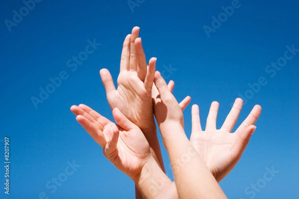 Fototapeta Hands up in the air