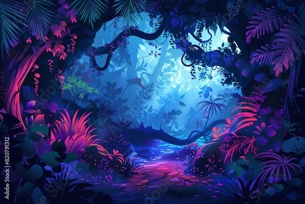 Obraz Jungle Night Lights background