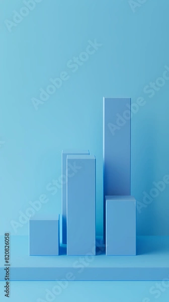 Fototapeta 3D rendering of a simple bar chart