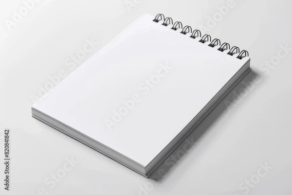Fototapeta Blank Notepad With Spirals on White Surface