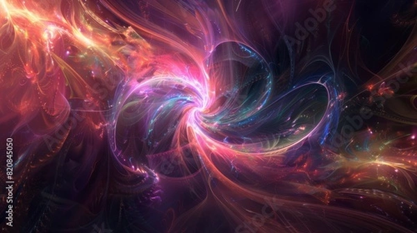 Fototapeta Fractal Lines Bathed in Ethereal Glow Abstract Background