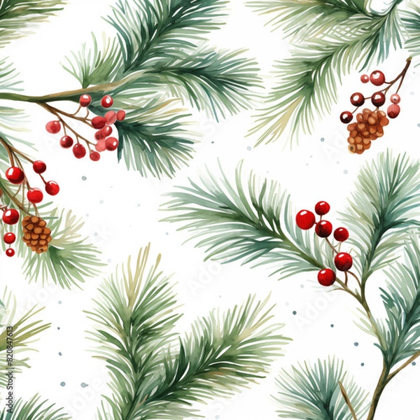 Obraz The Christmas tree branches background