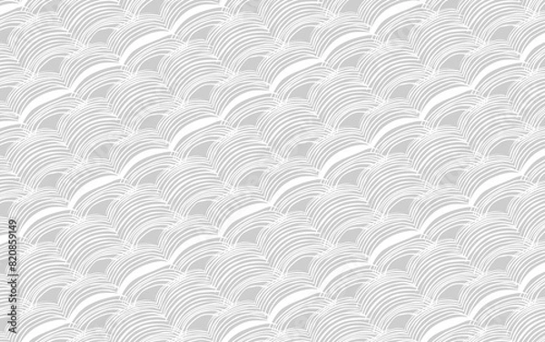 Fototapeta White and gray wavy abstract pattern