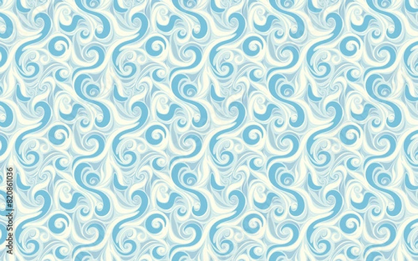 Obraz Abstract blue and white swirl pattern