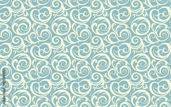 Obraz Abstract blue and white swirl pattern