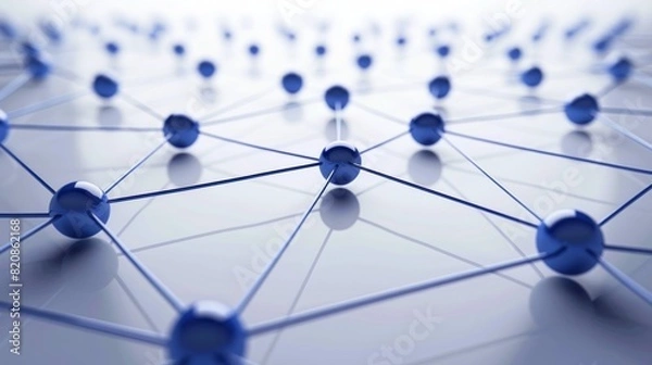 Fototapeta Abstract Nodes Form a Web of Information