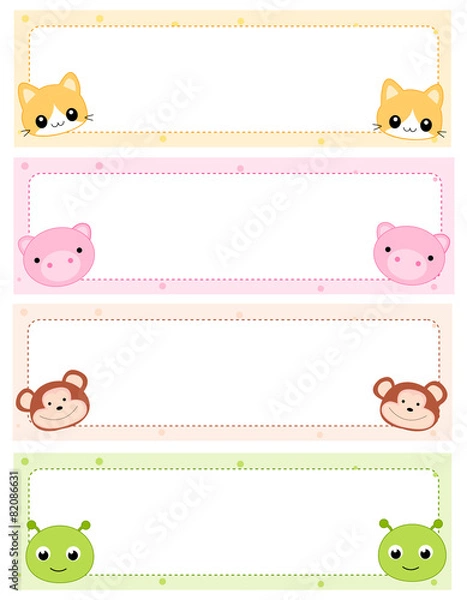 Obraz Colorful kids name tags / frames