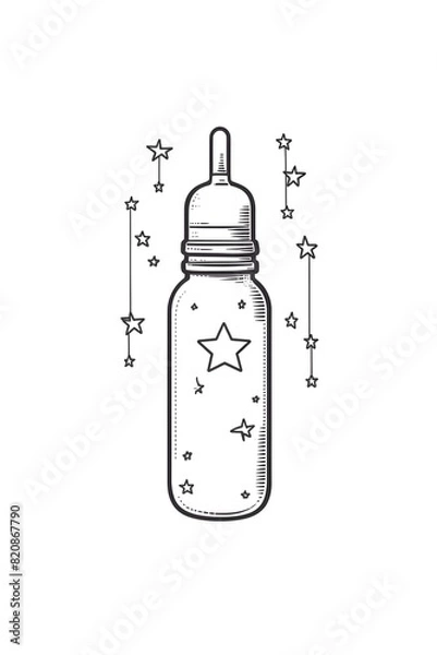 Obraz Bottle of baby milk with stars