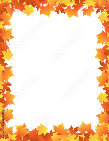 Fototapeta Autumn leaves frame