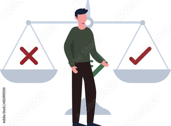 Fototapeta Yes or no is on the scale.