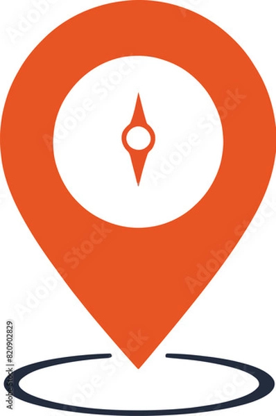 Obraz GPS location pin symbol vector illustration