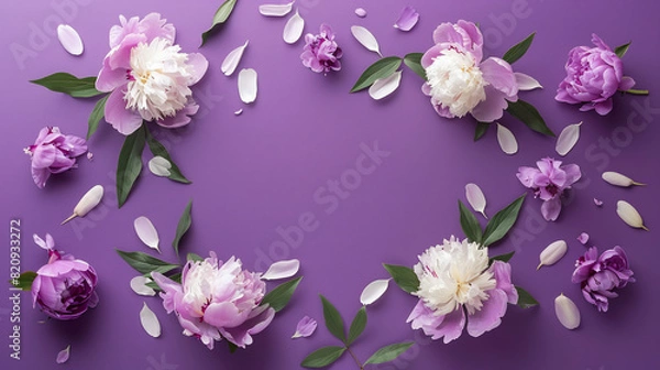 Obraz Purple Background with Floral Frame