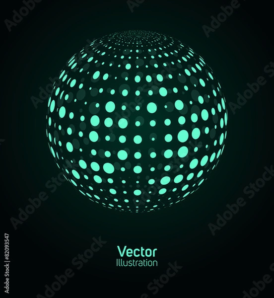 Fototapeta Green digital ball.