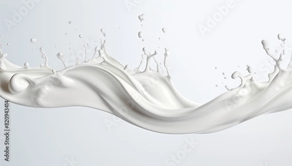 Fototapeta Fresh Milk Splash Creating Patterns