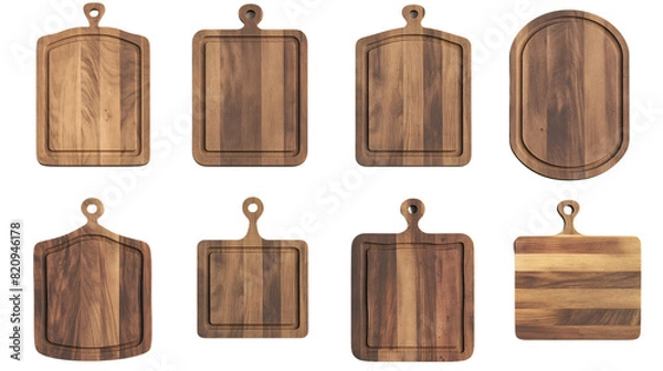 Fototapeta Set of Chopping board mockup in transparent background