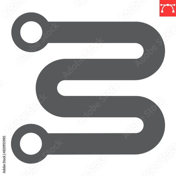 Obraz Towel rail glyph icon, plumbing service and household equipment, towel dryer vector icon, vector graphics, editable stroke solid sign, eps 10.