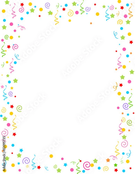 Fototapeta Frame Confetti Party