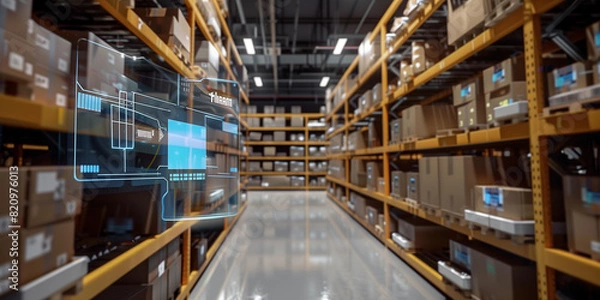 Fototapeta Digitales Lagersystem nach modernsten Standards