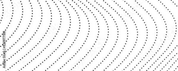 Fototapeta Halftone monochrome background with flowing dots