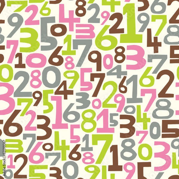 Fototapeta seamless pattern numbers