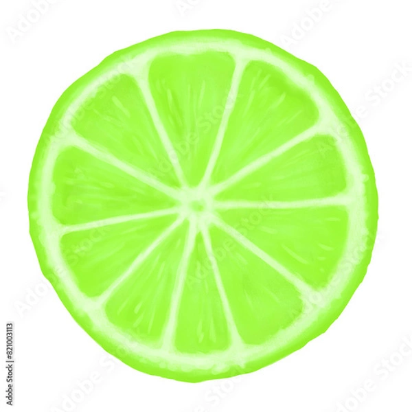 Obraz カットされた輪切りライム