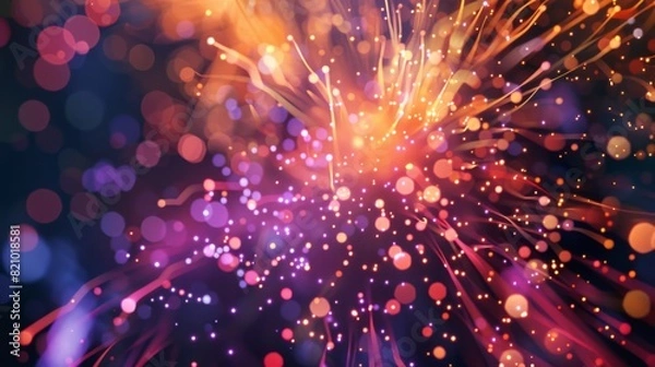 Obraz Close-up of a dazzling firework exploding into a cascade of sparkling colors.