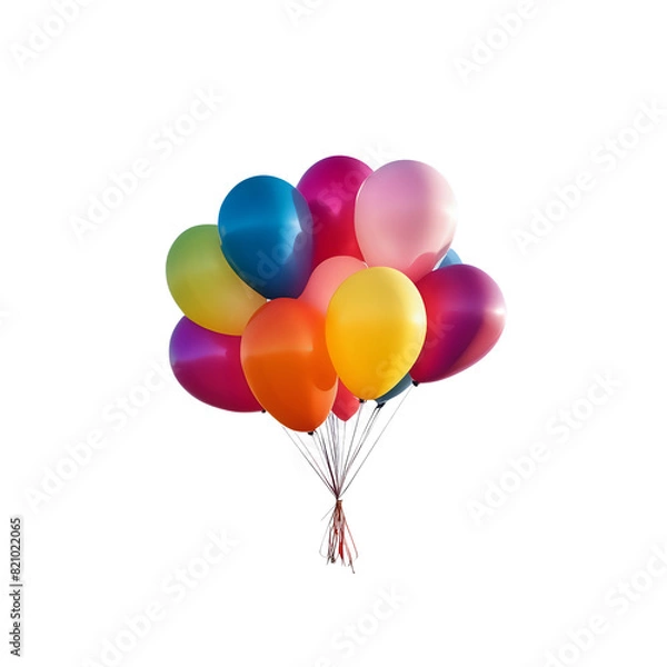 Fototapeta realistic colorful balloons isolated on transparent background, png