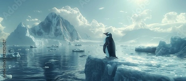 Obraz penguin on an iceberg