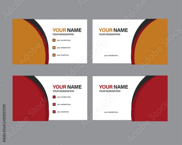 Fototapeta This is creative professional business card template with multiple colour effect.